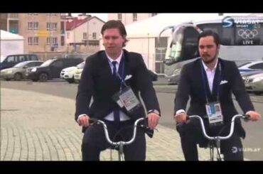 Nicklas Backstrom and Marcus Johansson Ride Bicycles at the Olympics