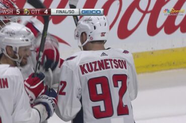 Ovechkin, Kuznetsov score goals in shootout