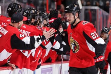 Logan Brown - 1st NHL Goal (OTT TSN & NYR MSG feed)