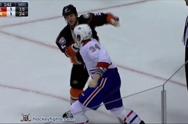 Michael McCarron vs Kevin Bieksa Mar 2, 2016