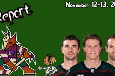 Coyotes @ Blackhawks & Predators Report: November 12-13, 2021
