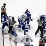 Rielly shoves Point into boards, Stamkos fights Matthews [ENTIRE SEQUENCE] 2022 - 2023 Playoffs