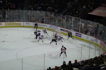 Laval Rocket's Kevin Poulin makes a great save vs. Belleville Senators' Alex Breton 12/9/22