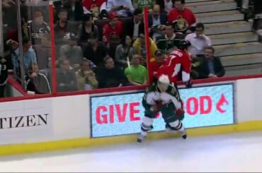 Cal Clutterbuck hits David Rundblad [HD]