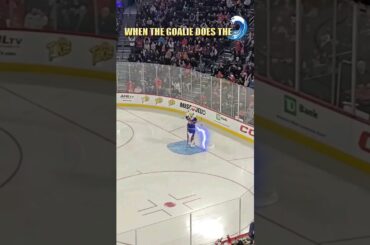 When the Goalie does the Wave🏒🌊🌊🔥🔥#shorts