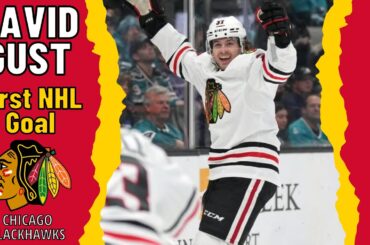 David Gust #37 (Chicago Blackhawks) first NHL goal Feb 25, 2023
