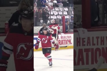NJ Devils Akira Schmid CALM & COOL Before Game 7 vs. NY Rangers #shorts #shortsvideo #njdevils