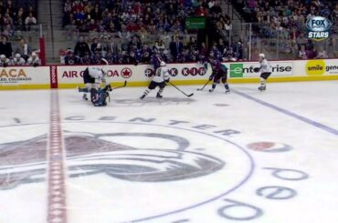 Brenden Dillon drills Gabriel Landeskog Mar 20 2013 Dallas Stars vs Colorado Avalanche NHL Hockey