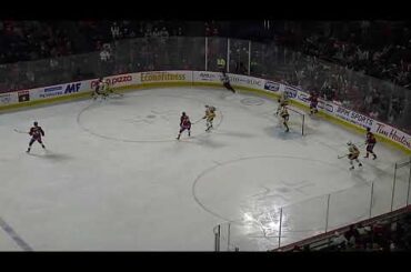 Wilkes-Barre/Scranton Penguins' defenceman Jack St. Ivany saves a goal vs. the Laval Rocket 4/10/23
