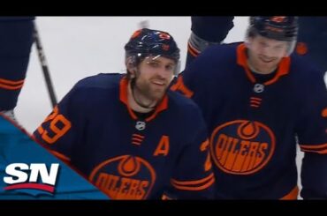 Oilers' Leon Draisaitl Blasts One-Timer Off Connor McDavid Feed For 100TH Point Of Season