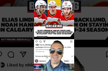 Where do Backlund, Hanifin, and Lindholm play instead of the Calgary Flames?