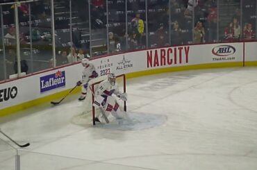 Laval Rocket goalie Cayden Primeau warms up 10/14/22