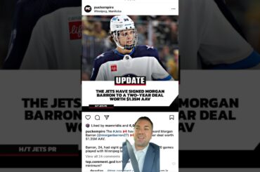 Winnipeg Jets sign Morgan Barron to a two year contract at $1.35 million AAV