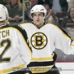 The players on Patrice Bergeron