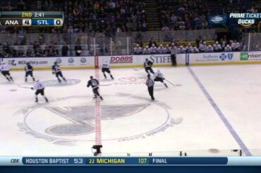 Nick Bonino wrist shot goal 4-0 Anaheim Ducks vs St. Louis Blues 12/7/13 NHL Hockey.