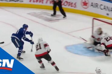 Nick Ritchie Completes Maple Leafs Tic-Tac-Toe Passing Play On Matt Murray