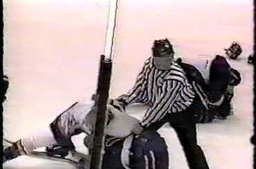 Wade Brookbank vs Curtis Capjack ,Shawn Legault 3rd man in SJHL