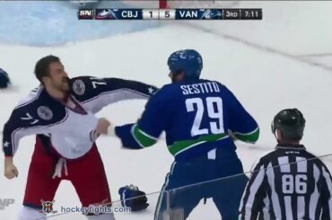 Nick Foligno vs Tom Sestito Nov 22, 2013