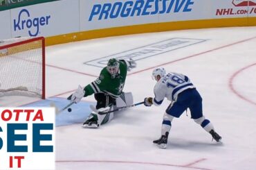 GOTTA SEE IT: Jake Oettinger Makes Incredible Point Blank Paddle Save On Ondrej Palat