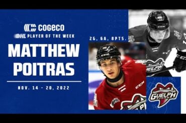 Storm's Matthew Poitras named Cogeco OHL Player of the Week