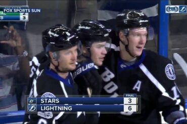 Adam Erne and Ondrej Palat lead the Tampa Bay Lightning past the Dallas Stars 6-3 on Sunday night