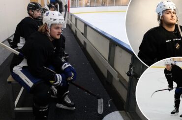 Här tränar William Nylander på is med AIK:s juniorlag