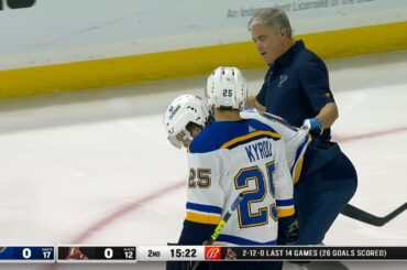 Robert Thomas Injury - St. Louis Blues @ Arizona Coyotes (2023-01-26)