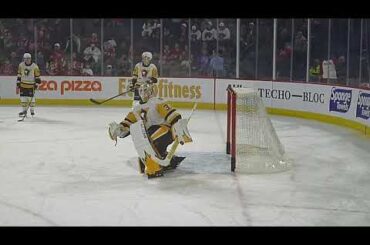 Wilkes-Barre/Scranton Penguins goalie Taylor Gauthier warms up 4/10/23