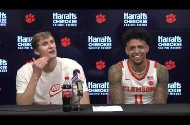 Clemson 87, Notre Dame 64: Hunter Tyson, Brevin Galloway postgame