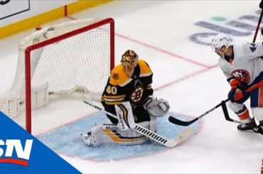 Anthony Beauvillier Tips Shot Past Tuukka Rask To Open Scoring In Islanders Vs. Bruins Series