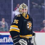 Brandon Bussi of the Boston / Providence Bruins with 2 great glove saves. #getbetter