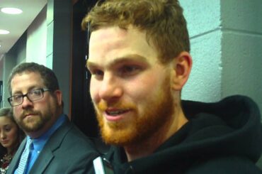 Carolina Hurricanes Brad Malone after 2-1 win over Flyers, 1/2/15