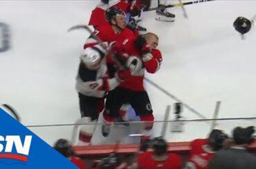 Mark Borowiecki Cut By Scary High Stick From Blake Coleman