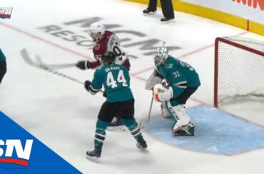 Avalanche Score Vs. Sharks As Tyson Barrie’s Wrister Is Tipped By Gabriel Landeskog