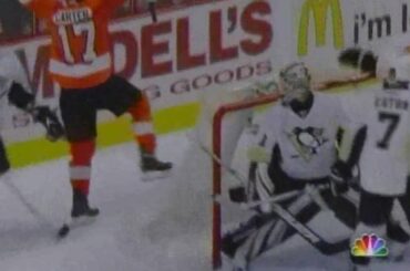 Jeff Carter's Goal Behind The Net Against Pittsburgh (January 24 2010)