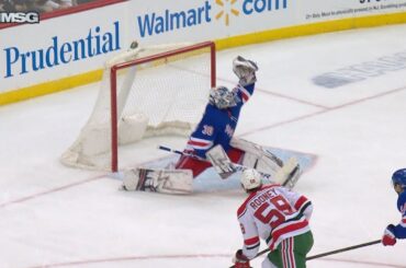 Henrik Lundqvist robs Kevin Rooney with his glove
