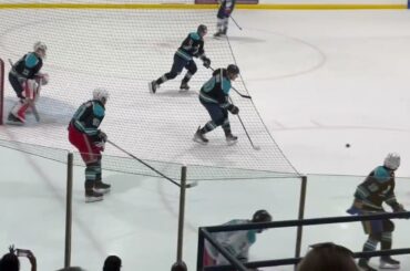 Adam Fox scores with two seconds left in the Shoulder Check Showcase