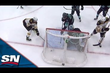 Jake DeBrusk Scores After Jeremy Lauzon Nearly Bats Puck Into Own Net