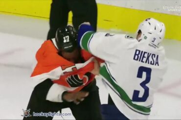 Kevin Bieksa vs Wayne Simmonds Jan 15, 2015