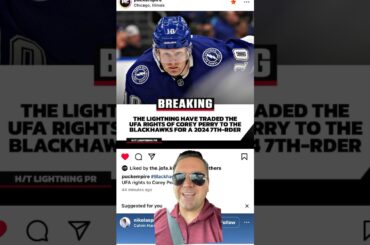 Tampa Bay Lightning trade Corey Perry for a 7th round pick to the Chicago Blackhawks