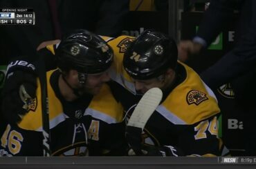 Jake DeBrusk scores 1st NHL goal, Bjork 1st point 10/5/17