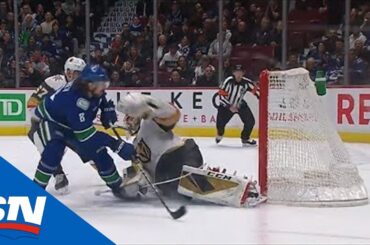 Chris Tanev Slides The Puck Past Marc-Andre Fleury To End It In Overtime