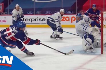 Frederik Andersen Stretches Out For Fantastic Pad Save On Jake Evans