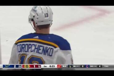Alexei Toropchenko scores goal vs Blackhawks (30 mar 2023)