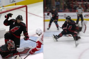 Justin Faulk helps his goalie out twice in a week