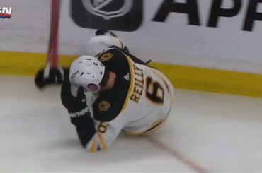 Zach Sanford's Huge Hit On Mike Rielly