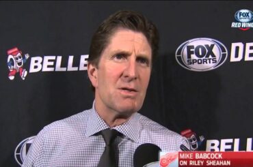 Mike Babcock's high praise for Riley Sheahan