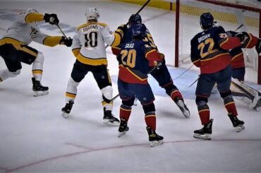 Yakov Trenin Gets Just Enough Of This Puck To Pull The Preds Within One