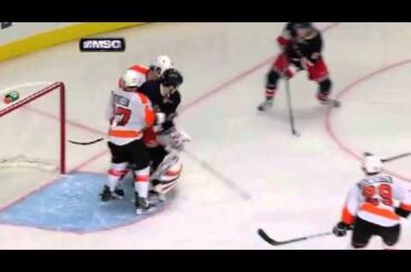 Carl Hagelin First NHL Goal Against Flyers 11/26/2011