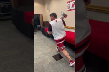 NJ Devils fan attempts to STEAL the STANLEY CUP! #njdevils #shortsvideo #short #shorts #shortvideo